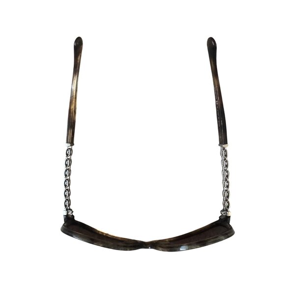 Chanel Cat Eye Sunglasses With Chain Temples & Brown Gradient Lenses - Picture 6 of 8
